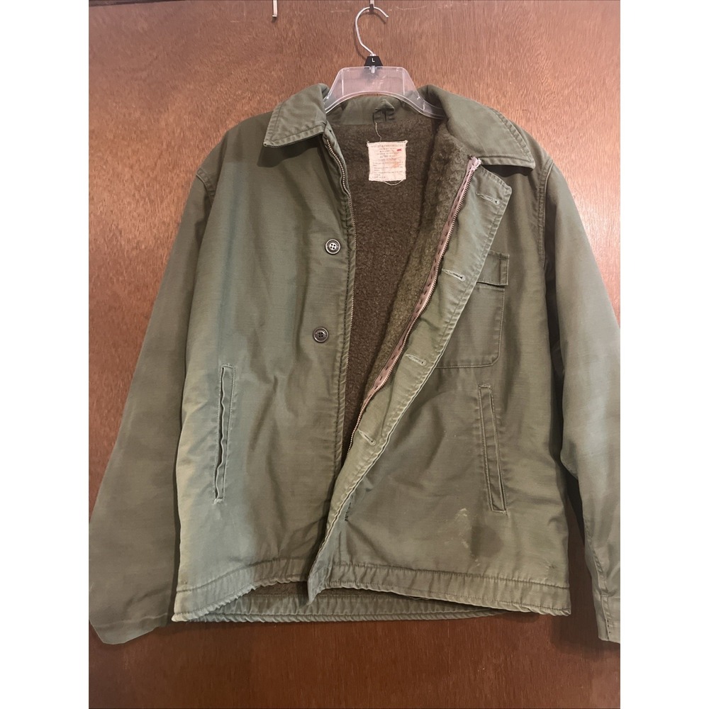 Vintage US ArmyJacket Mens Large Green Cold Weather Permeable Coat military